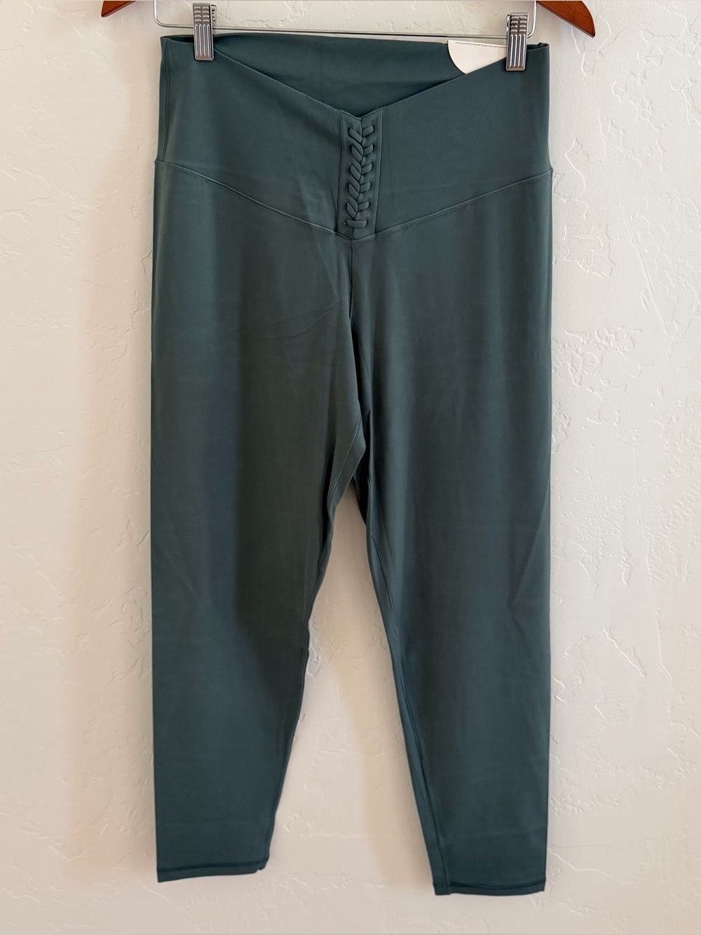 Offline By Aerie Real Me Lace Up 7/8 Leggings Hi-Rise Long Size XL Green